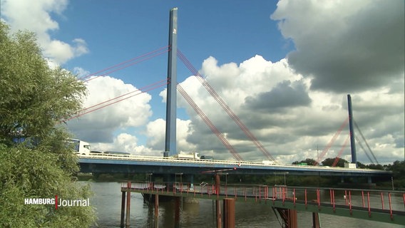 Die Norderelbbrücke der A1 in Hamburg © Screenshot 