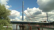 Die Norderelbbrücke der A1 in Hamburg © Screenshot 