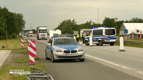 Polizei an der dänischen Grenze © Screenshot 