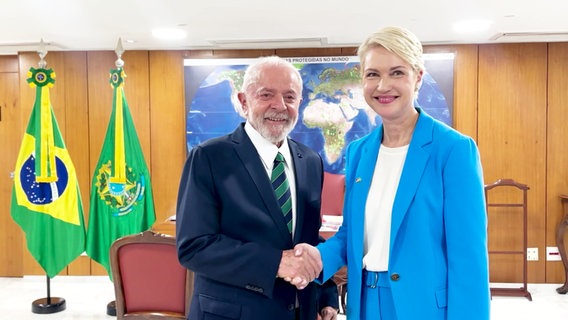 Manuela Schwesig mit dem Präsidenten von Brasilien, Luiz Inácio Lula da Silva © Screenshot 