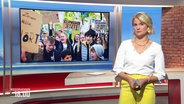 Kathrin Kampmann moderiert die Sendung Niedersachsen 18.00.. © Screenshot 