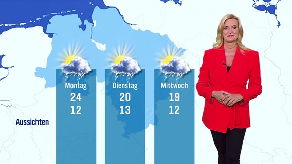 Claudia Kleinert moderiert das Wetter für Niedersachsen. © Screenshot 