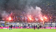 Die Fans des HSV bejubeln den Last-Minute Ausgleich gegen Kaiserslautern. © Screenshot 