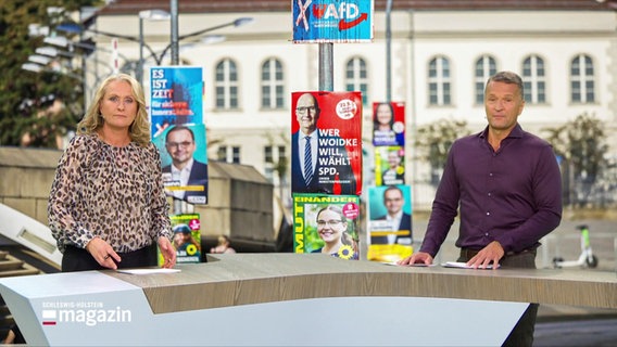 Harriet Heise und Gerrit Derkowski moderieren das Schleswig-Holstein Magazin. © Screenshot 