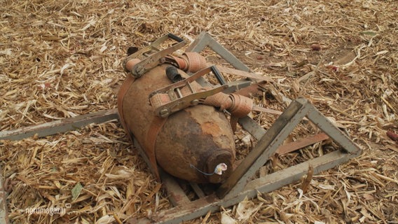 Eine einhundert Kilo schwere Bombe aus dem Zweiten Weltkrieg © Screenshot 