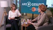 Dr. Julia Fischer und Ernährungs-Doc Viola Andresen unterhalten sich im Studio. © Screenshot 