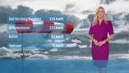 Claudia Kleinert moderiert das Wetter © Screenshot 