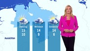 Claudia Kleinert moderiert das Wetter für Niedersachsen. © Screenshot 