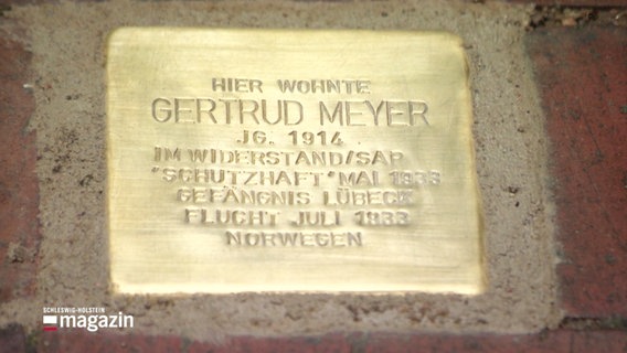 Der Stolperstein der widerstandskämpferin Gertrud Meyer. © Screenshot 