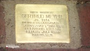 Der Stolperstein der widerstandskämpferin Gertrud Meyer. © Screenshot 