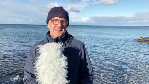 Stefan Kreibohm vom NDR Wetterstudio auf Hiddensee. © Screenshot 