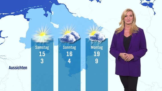 Claudia Kleinert moderiert das Wetter für Niedersachsen. © Screenshot 