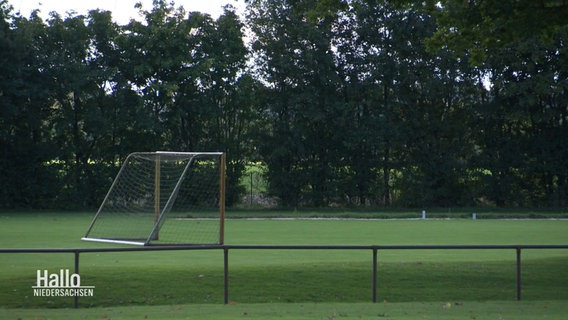 Ein Tor auf einem leeren Fußballfeld. © Screenshot 