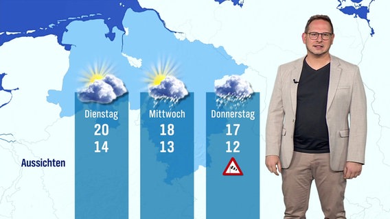 Stefan Laps moderiert das Wetter. © Screenshot 