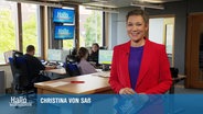 Chrsitina von Saß moderiert "Hallo Niedersachsen". © Screenshot 