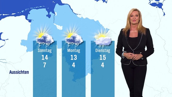 Eine Wettermoderatorin von der Wetterkarte. © Screenshot 