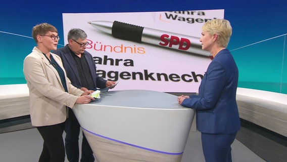 Jette Studier und Frank Breuner im Interview mit Manuela Schwesig. © Screenshot 