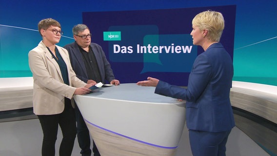 Jette Studier und Frank Breuner im Interview mit Manuela Schwesig. © Screenshot 