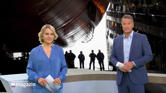 Marie-Luise Bram und Gerrit Derkowski moderieren das Schleswig-Holstein Magazin. © Screenshot 