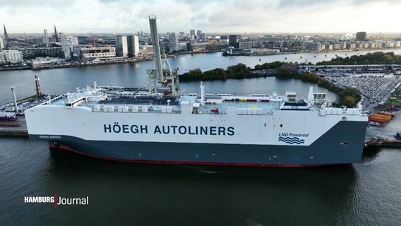 Die Höegh Autoliners steht im Hafen. © Screenshot 