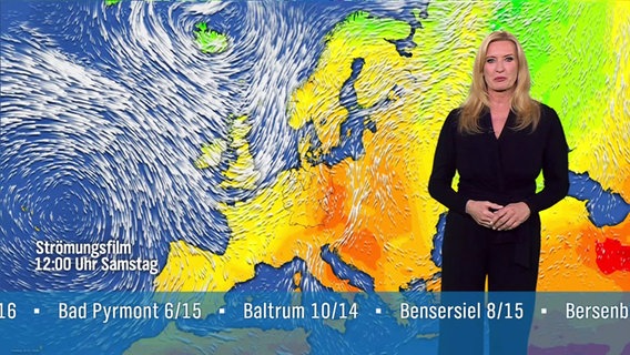 Claudia Kleinert moderiert das Wetter © Screenshot 