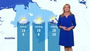 Claudia Kleinert mit der Wettervorhersage für die kommenden Tage. © Screenshot 