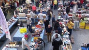 Menschen sehen sich in einer Messehalle Stände mit Modellbauten an © Screenshot 