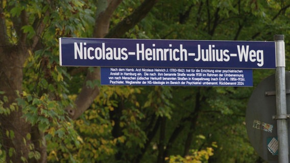 Das Straßenschild des Nicolaus-Heinrich-Julius-Wegs in Hamburg © Screenshot 