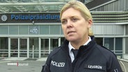 Sandra Levgrün, Sprecherin der Polizei Hamburg © Screenshot 