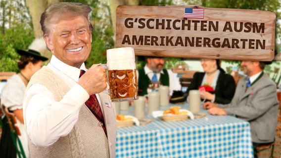 Donald Trump mit G'schichten ausm Amerikanergarten. (extra 3 vom 31.10.2024 im Ersten) © NDR 