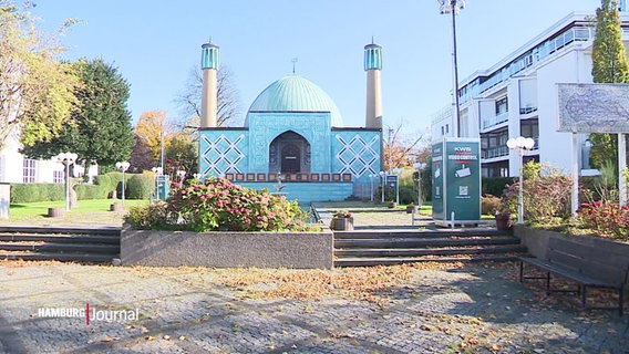 Blick von außen auf die Blaue Moschee an der Alster in Hamburg © Screenshot 