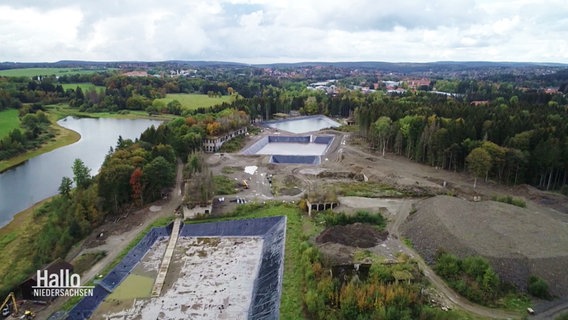 Luftbild des Geländes der Pflanzenkläranlage © Screenshot 