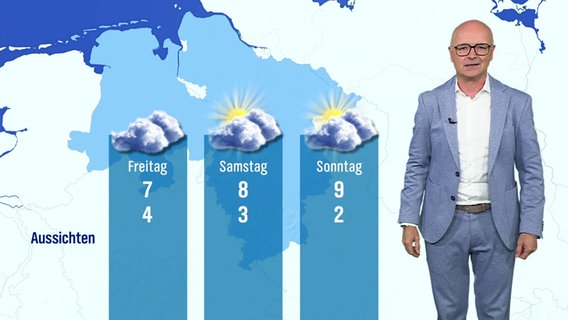 Meteorologe Karsten Schwanke im Studio neben der Wetterkarte. © Screenshot 