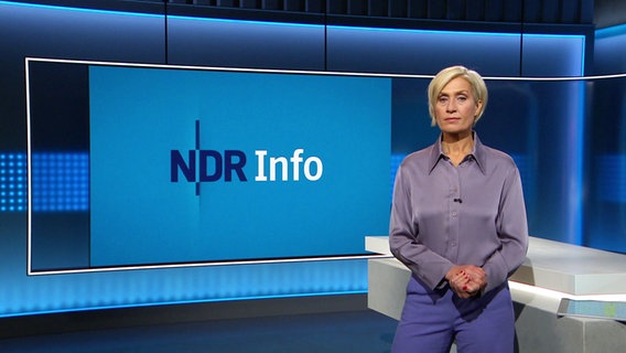 Susanne Stichler moderiert NDR Info um 21:45. © Screenshot 