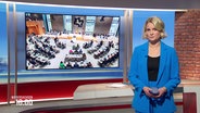 Kathrin Kampmann moderiert die Sendung Niedersachsen 18.00. © Screenshot 