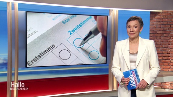 Christina von Saß moderiert Hallo Niedersachsen um 19:30 Uhr. © Screenshot 