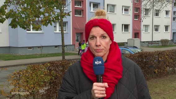 NDR-Reporterin Annette Ewen berichtet aus Neustrelitz. © Screenshot 