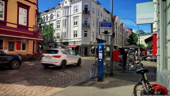 Eine Straßenkreuzung in Ottensen © Screenshot 