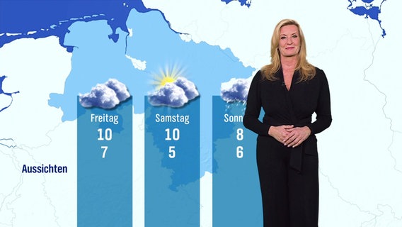 Claudia Kleinert mit der Wettervorhersage für die kommenden Tage. © Screenshot 