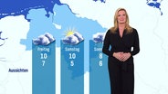 Claudia Kleinert mit der Wettervorhersage für die kommenden Tage. © Screenshot 