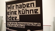 Ein Aufsteller des FC St. Pauli über ihr Genossenschaftsmodell. Groß geschrieben steht da "Wir haben eine kühne Idee". © Screenshot 