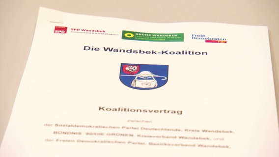 Der Koalitionsvertrag von SPD, Grünen und FDP im Hamburger Bezirk Wandsbek. © Screenshot 