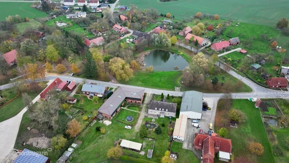 Das Dorf Techentin aus der Vogelperspektive. © Screenshot 