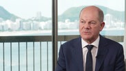 Kanzler Olaf Scholz am Rande des G20-Gipfels in Brasilien. © Screenshot 