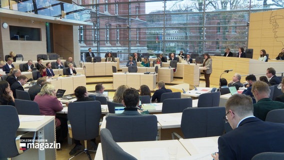 Debatte im Plenarsaal des schleswig-holsteinischen Landtags. © Screenshot 