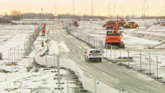 Die Northvolt-Baustelle in Dithmarschen. © Screenshot 