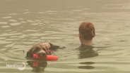 Ein Hund rettet sein Frauchen bei einem Workshop aus dem Wasser. © Screenshot 