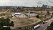 Blick auf ein Gelände im Hamburger Hafen. © Screenshot 