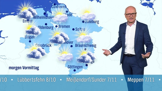 Karsten Schwanke moderiert das Wetter für Niedersachsen. © Screenshot 