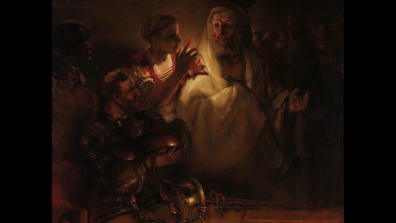 Der Apostel Petrus verleugnet Christus von Rembrandt van Rijn. © Screenshot 